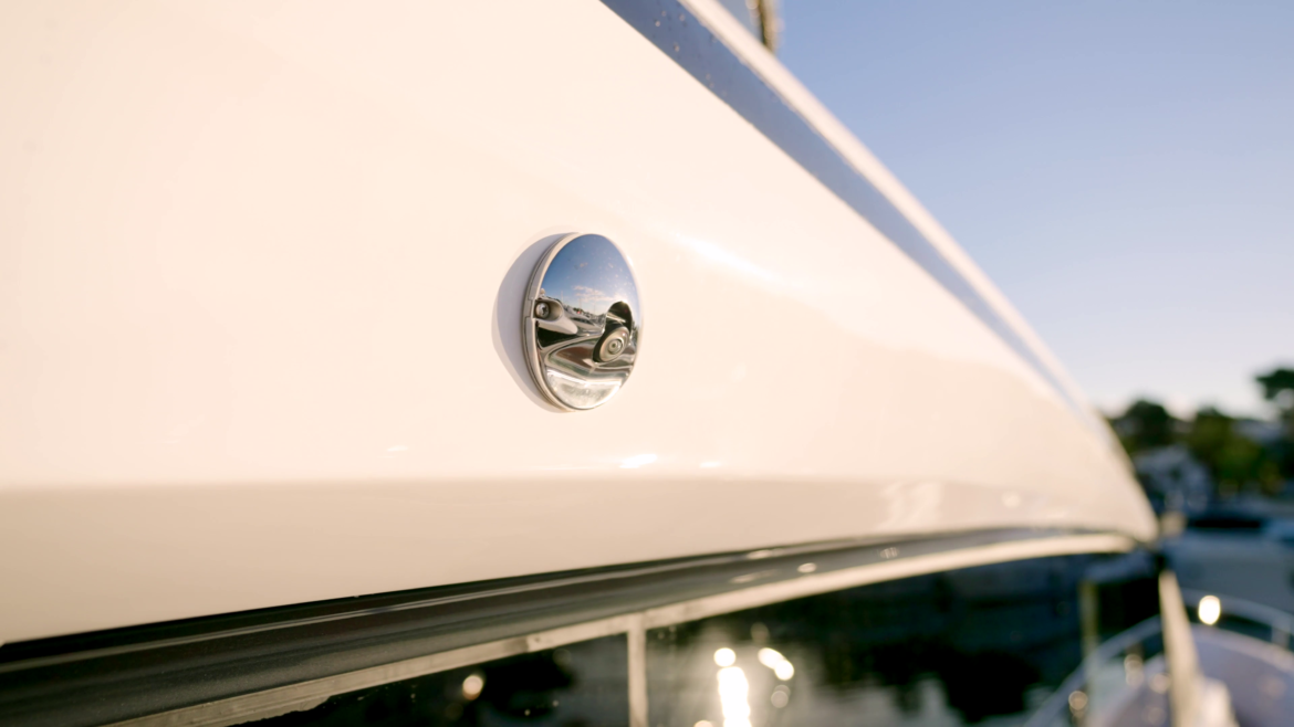 Marine camera on side of boat